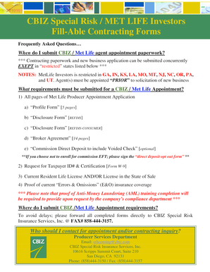MetLife Investors Agent Appointment Application