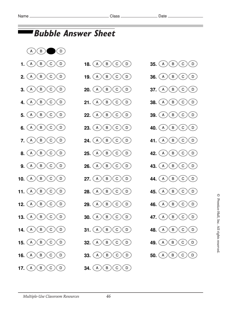Multiple Choice Answer Sheet Generator - Fill Online, Printable Within Blank Answer Sheet Template 1 100