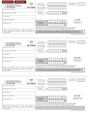 Missouri Estimated Tax Declaration Form