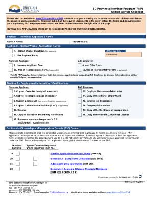 cic pnp checklist form