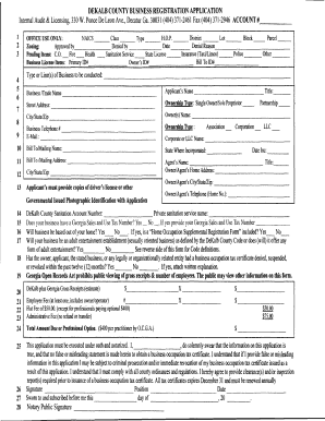 DeKalb County Business Registration Application