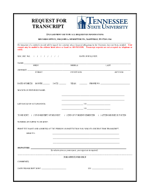 Request for Transcript