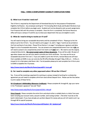 Form I-9 Employment Eligibility Verification