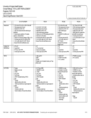 Clinical Pathway for Total Joint Replacement