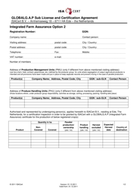 GLOBALG.A.P Sub License and Certification Agreement