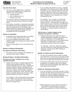 Worker's Report of Injury Form 6