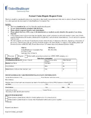 Formal Claim Dispute Request Form