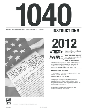 IRS Form 1040 Instructions 2012