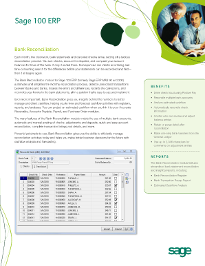 Bank reconciliation fillable form