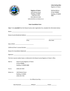 Voter Cancellation Form