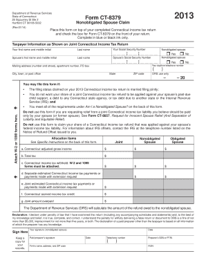 Connecticut Nonobligated Spouse Claim Form CT-8379
