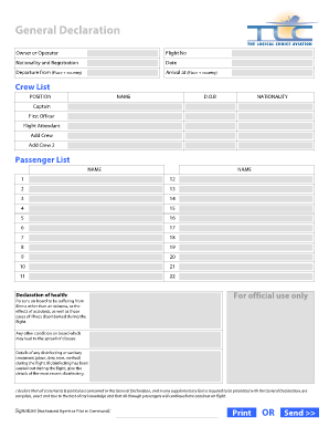 General Declaration Form