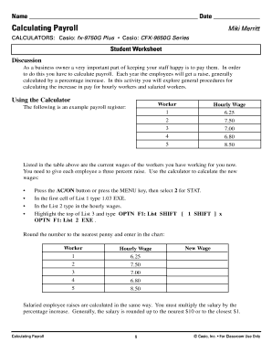 Calculating Payroll - Casio Education