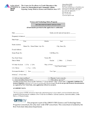 Science and Technology Entry Program Application