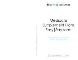 Blue Shield Medicare Supplement EasyPay Authorization Form