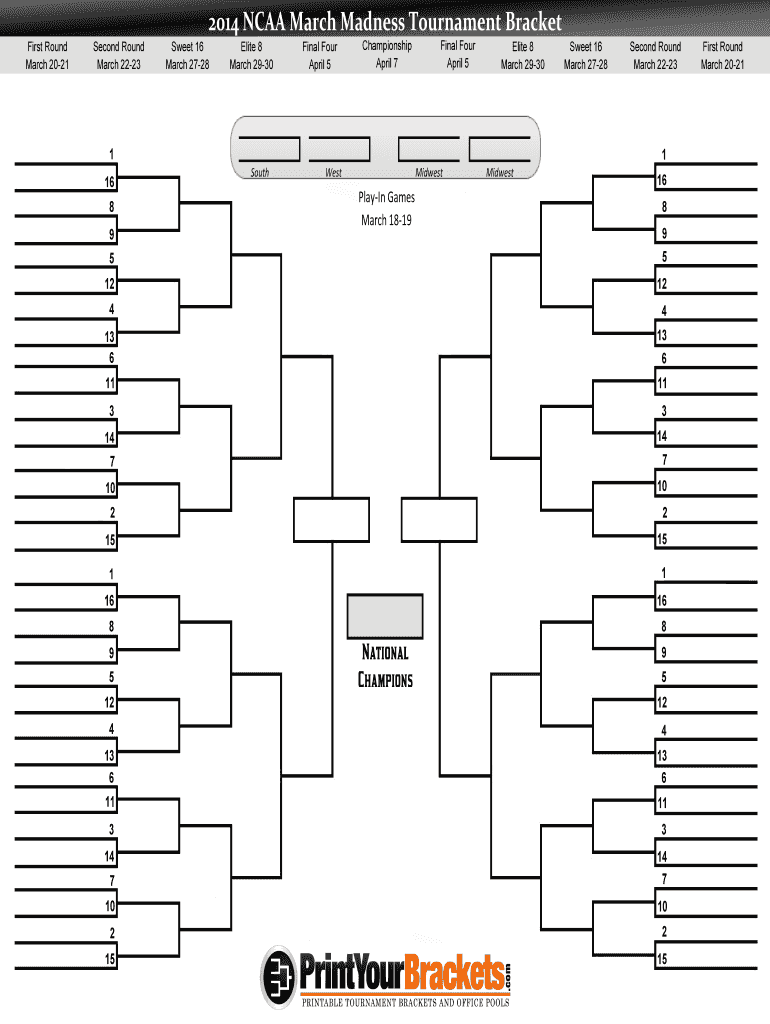 fill out bracket online Preview on Page 1.