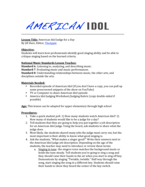 Letter for child to travel with grandparents - Lesson Title: American Idol Judge for a Day By Jill ... - Teach-nology