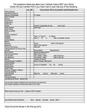 Medical History Form