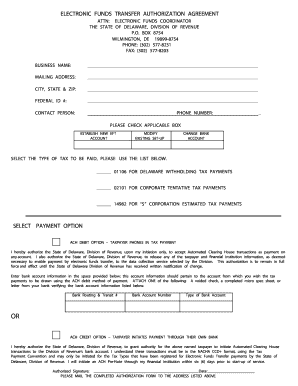 Electronic Funds Transfer Authorization Agreement