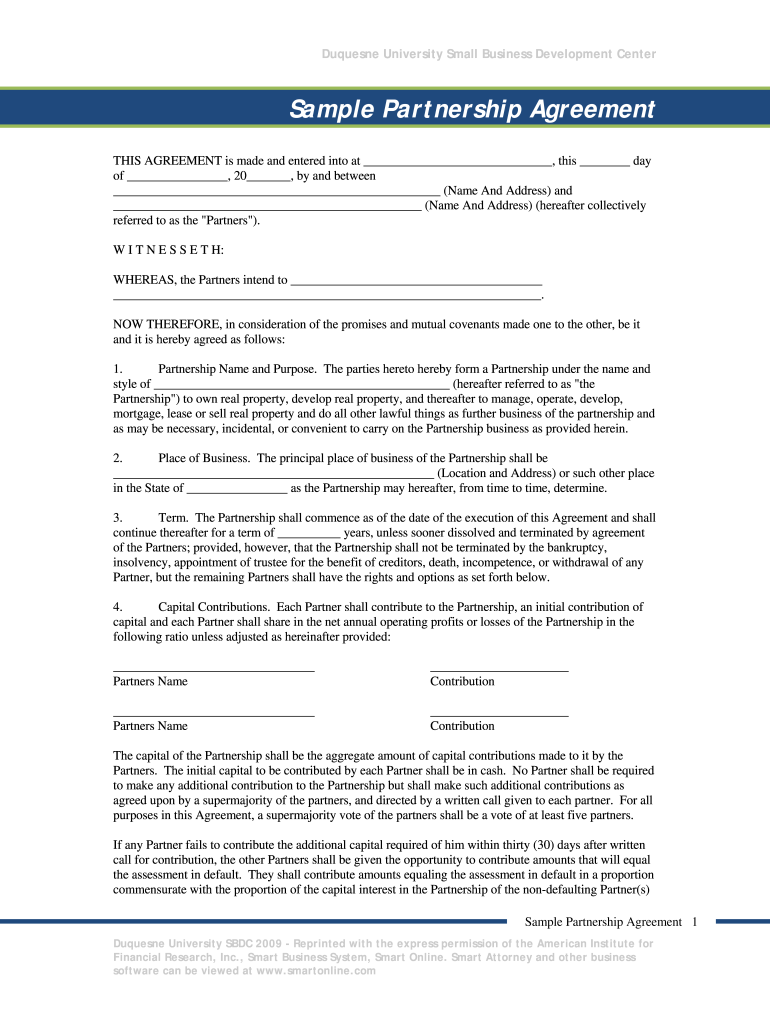 Partnership Agreement Template Word - Fill Online, Printable Regarding free small business partnership agreement template