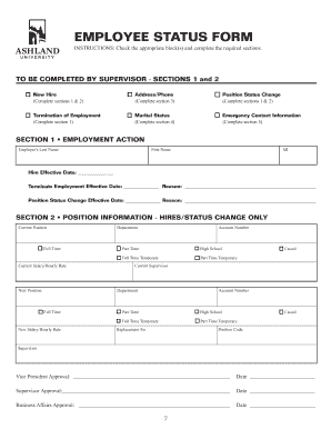 Employee Status Form