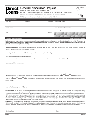 Federal Direct Loan Forbearance Request Form
