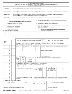 For use of this form, see AR 135-100, AR 145-1, AR 351-5, and AR 601-100 the proponent agency is DCSPER - usarec army