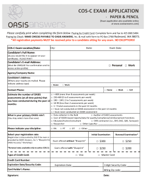 COS-C Exam Application Form