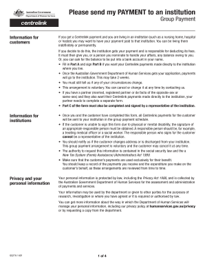 Centrelink Group Payment Arrangement Form