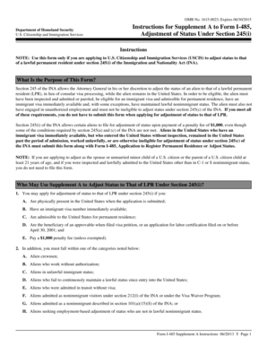Fillable Online uscis Instructions for Supplement A to Form I-485 ...
