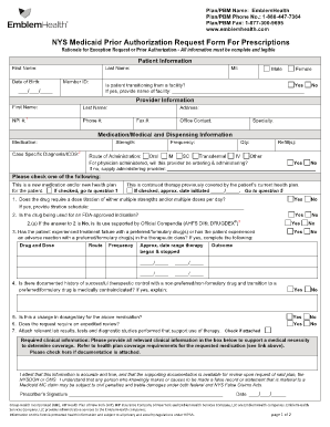 emblemhealth medicare prior authorization form