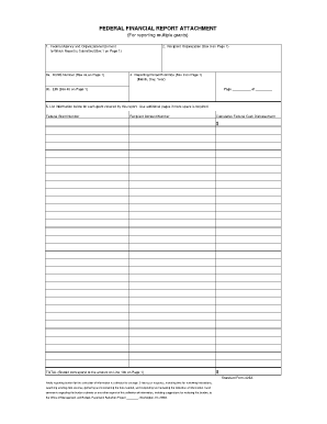 Federal Financial Report Attachment