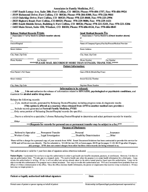 Medical Records Release Authorization Form