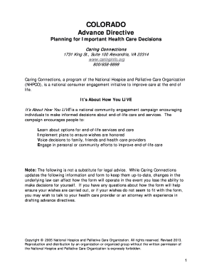 Colorado Advance Medical Directive