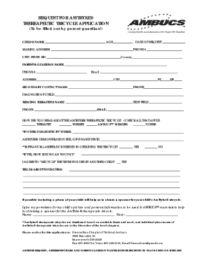 AmTryke Therapeutic Tricycle Application