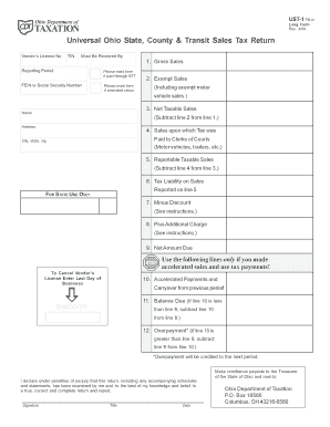Ohio State Sales Tax Return