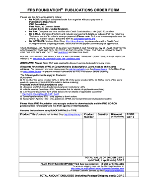 IFRS Foundation Publications Order Form