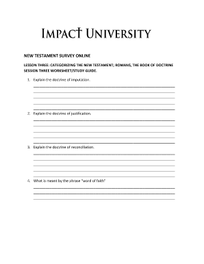 New Testament Survey Study Guide