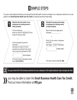 Small Business Health Care Tax Credit Eligibility