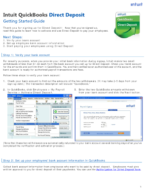 Intuit direct deposit form pdf - Intuit QuickBooks Direct Deposit