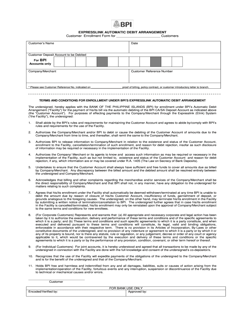 bpi automatic debit Preview on Page 1