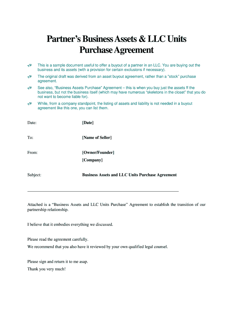Buyout Agreement Template - Fill Online, Printable, Fillable Regarding Free Business Purchase Agreement Template