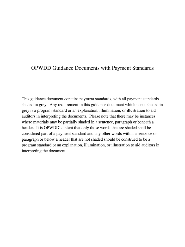 Fillable Online opwdd ny OPWDD Guidance Documents with Payment