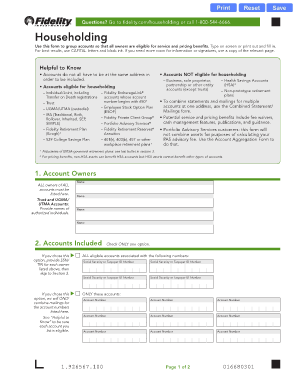 Fidelity Householding Form