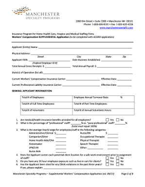 Workers' Compensation Supplemental Application