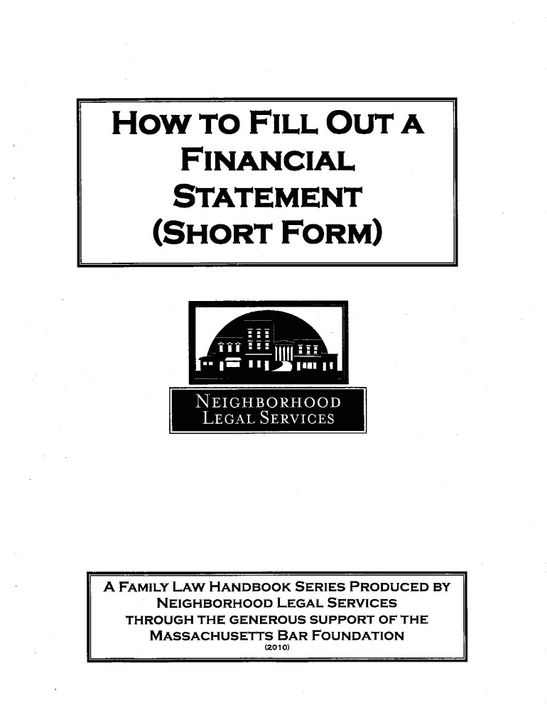 how to fill out a financial statement short form Preview on Page 1