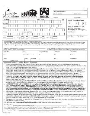 Equipment Rental & Liability Release Agreement
