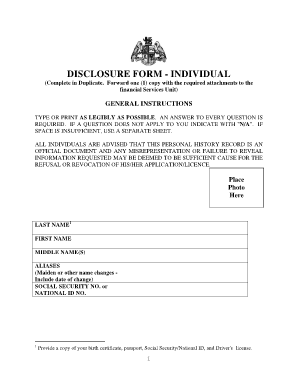 Disclosure Form - Individual