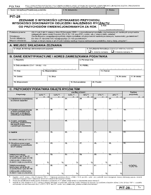 PIT-28 Tax Declaration Form