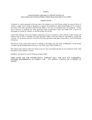 Florida Landlord Notice of Noncompliance